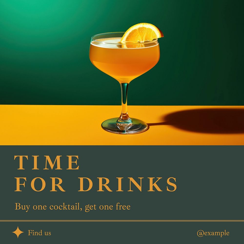 Time for drinks Facebook post template