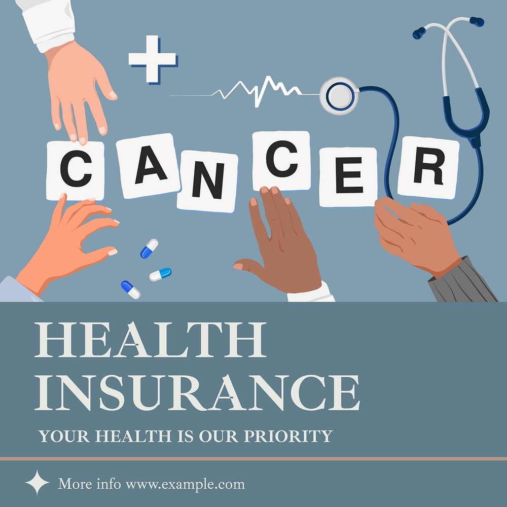 Health insurance Instagram post template design