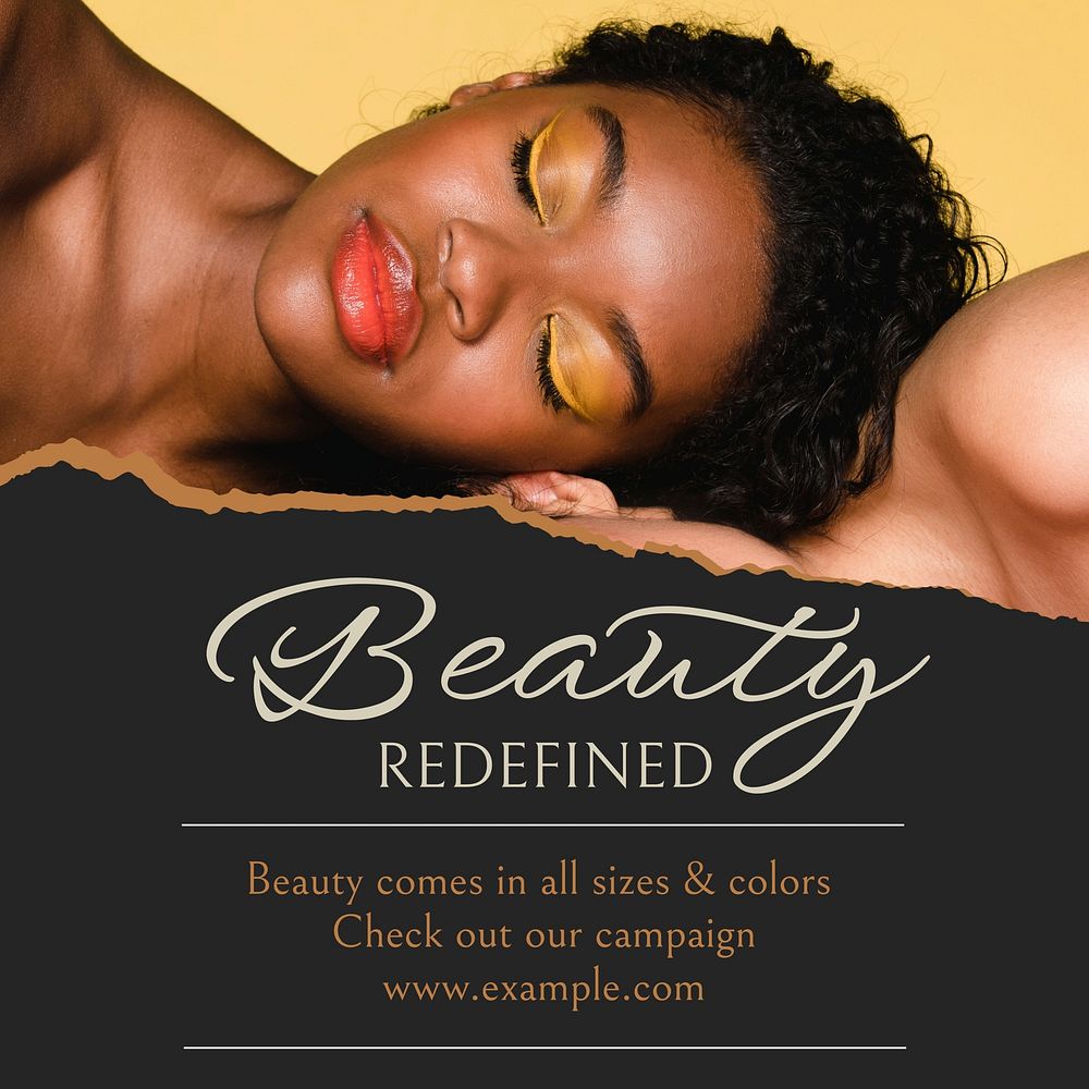 Redefined beauty  Instagram post template