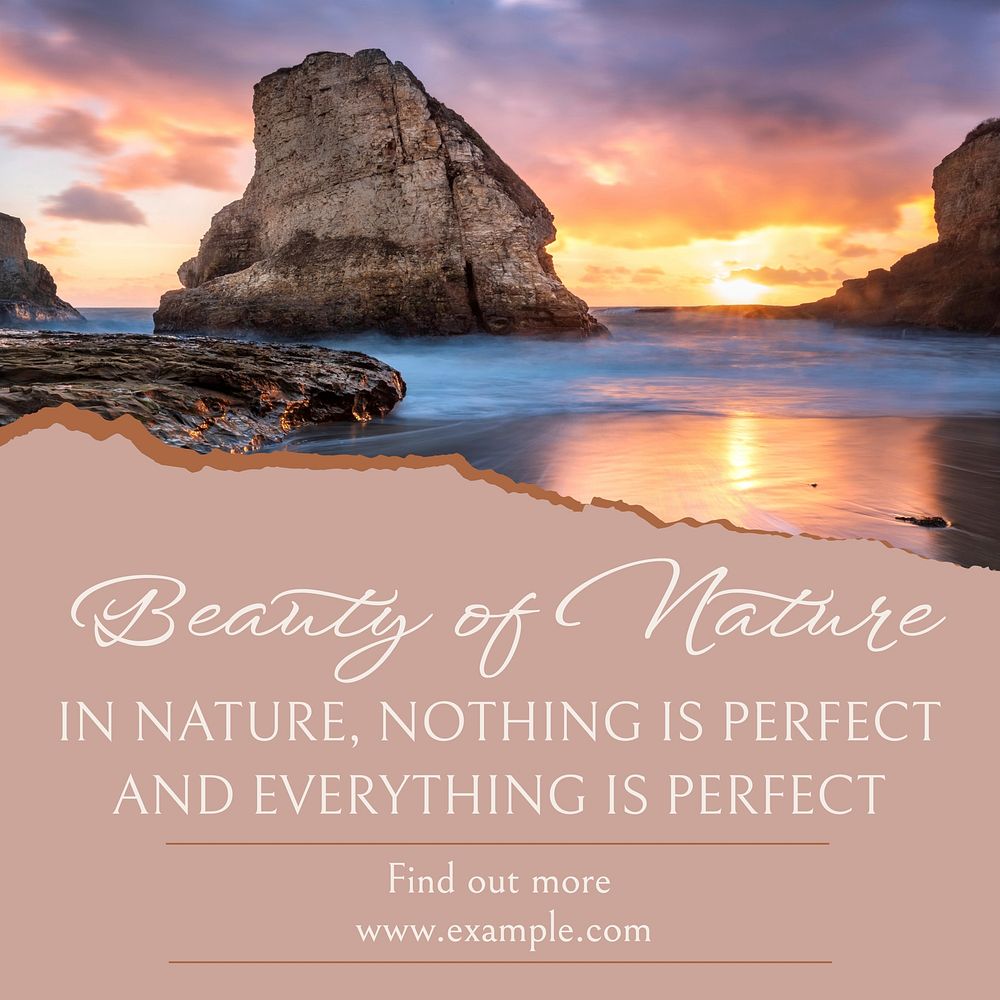 Beauty of nature Instagram post template