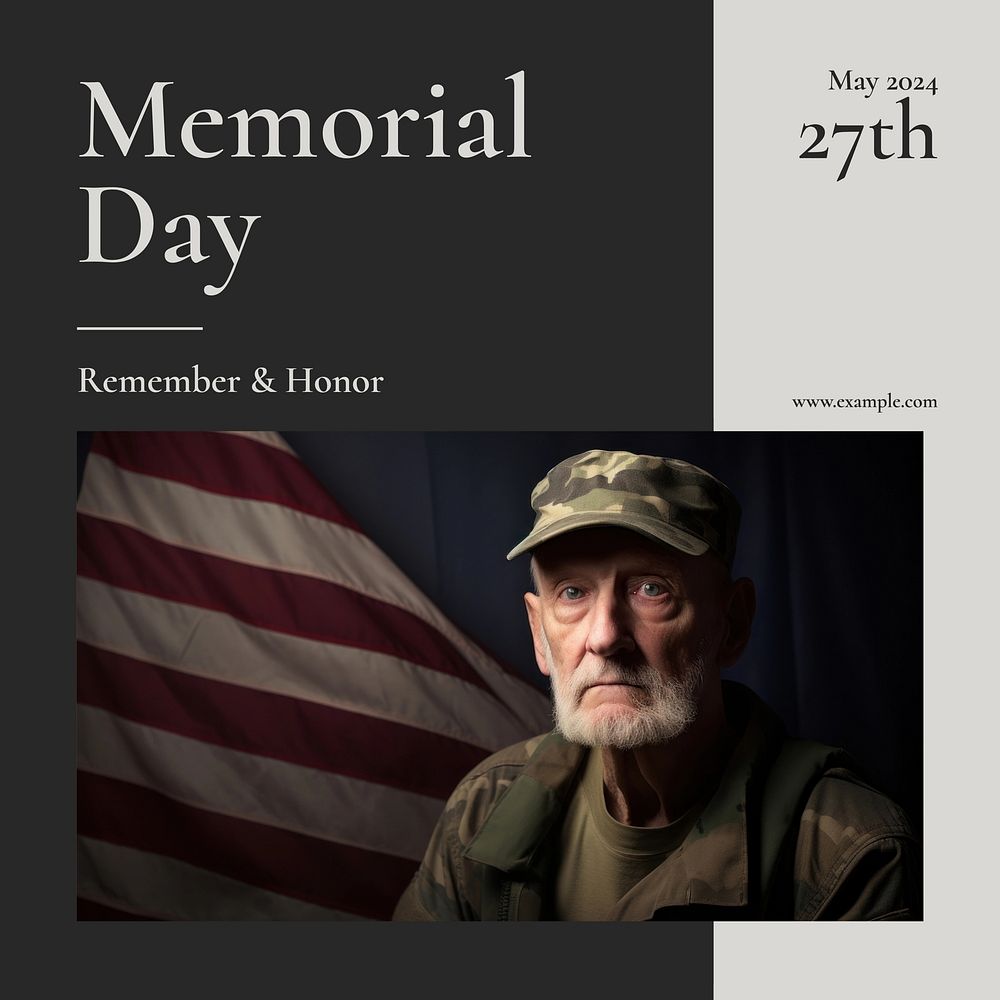 Memorial day, USA Instagram post template