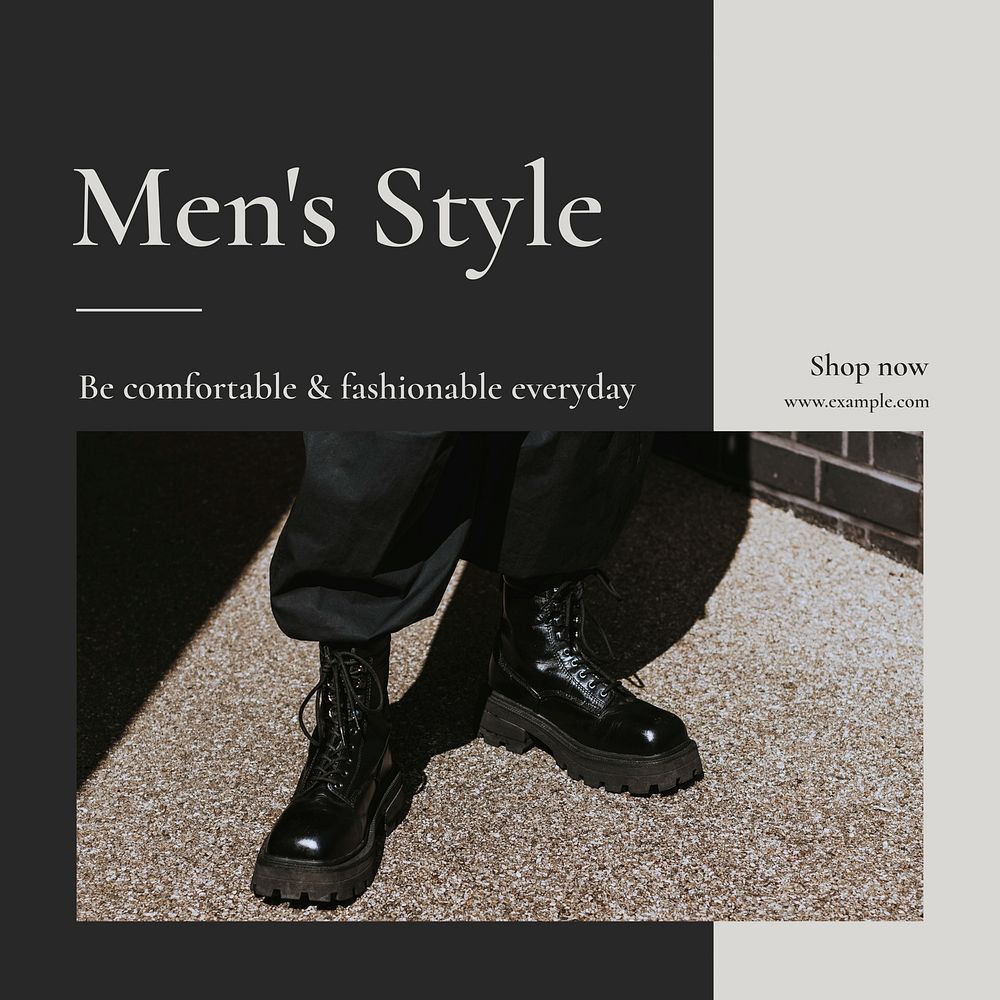 Men's style Instagram post template