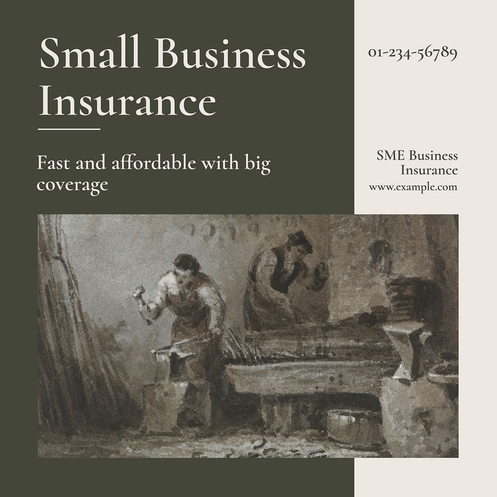 Small business insurance Instagram post template