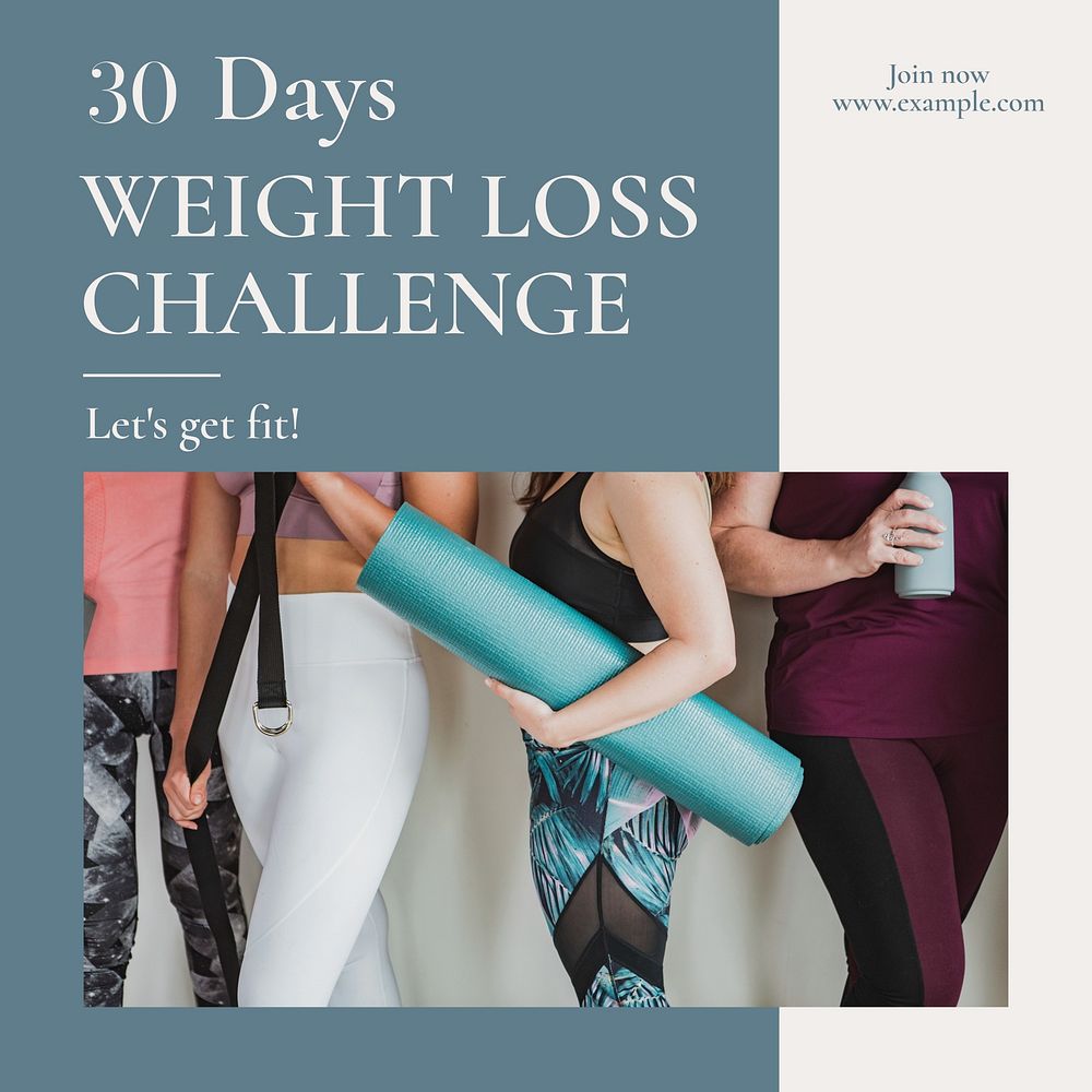 Weight loss challenge Instagram post template