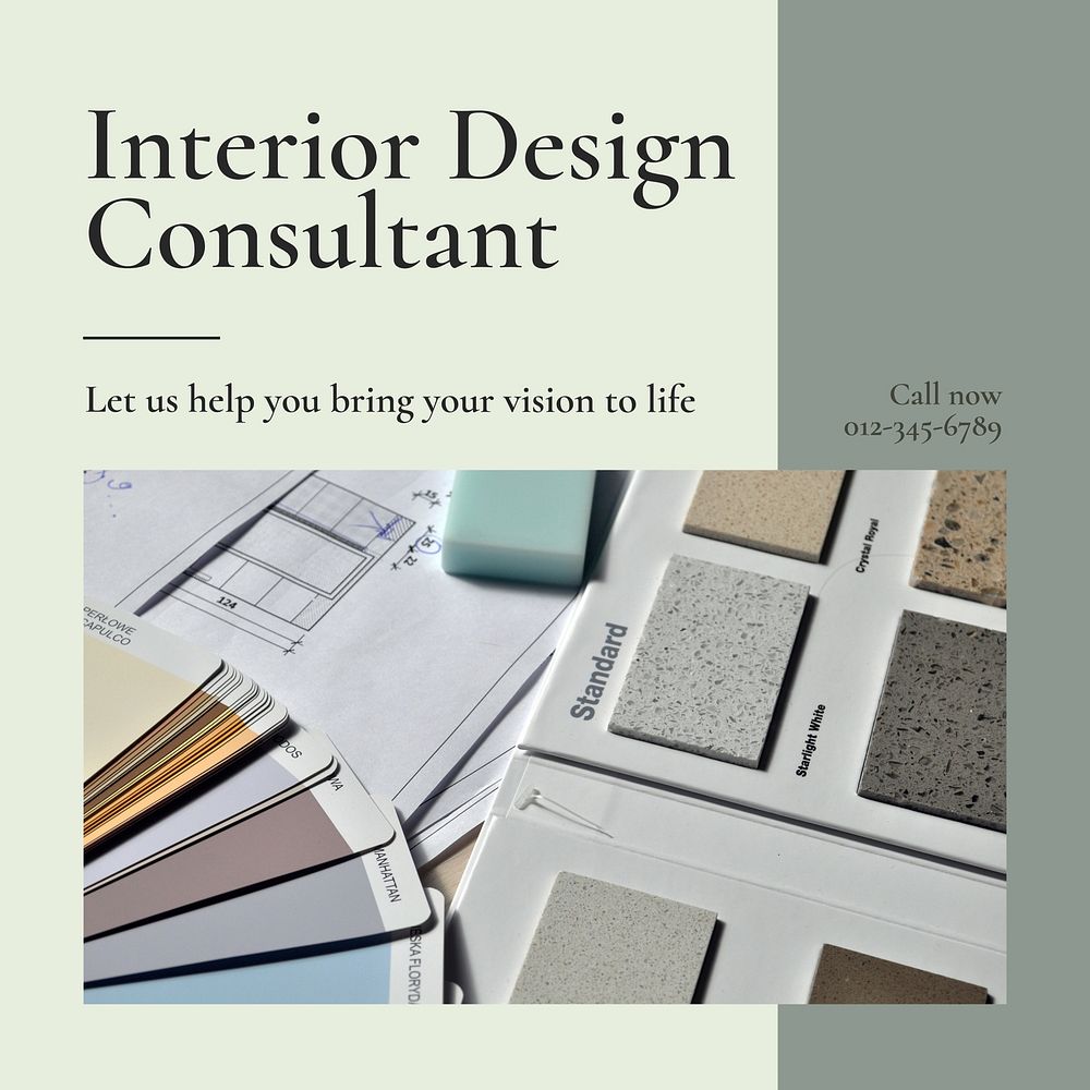 Interior  consultant Instagram post template design