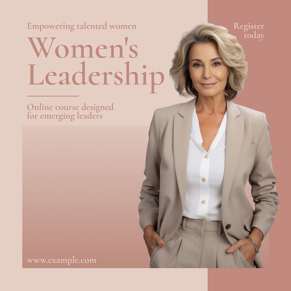 Women's leadership course Instagram post template