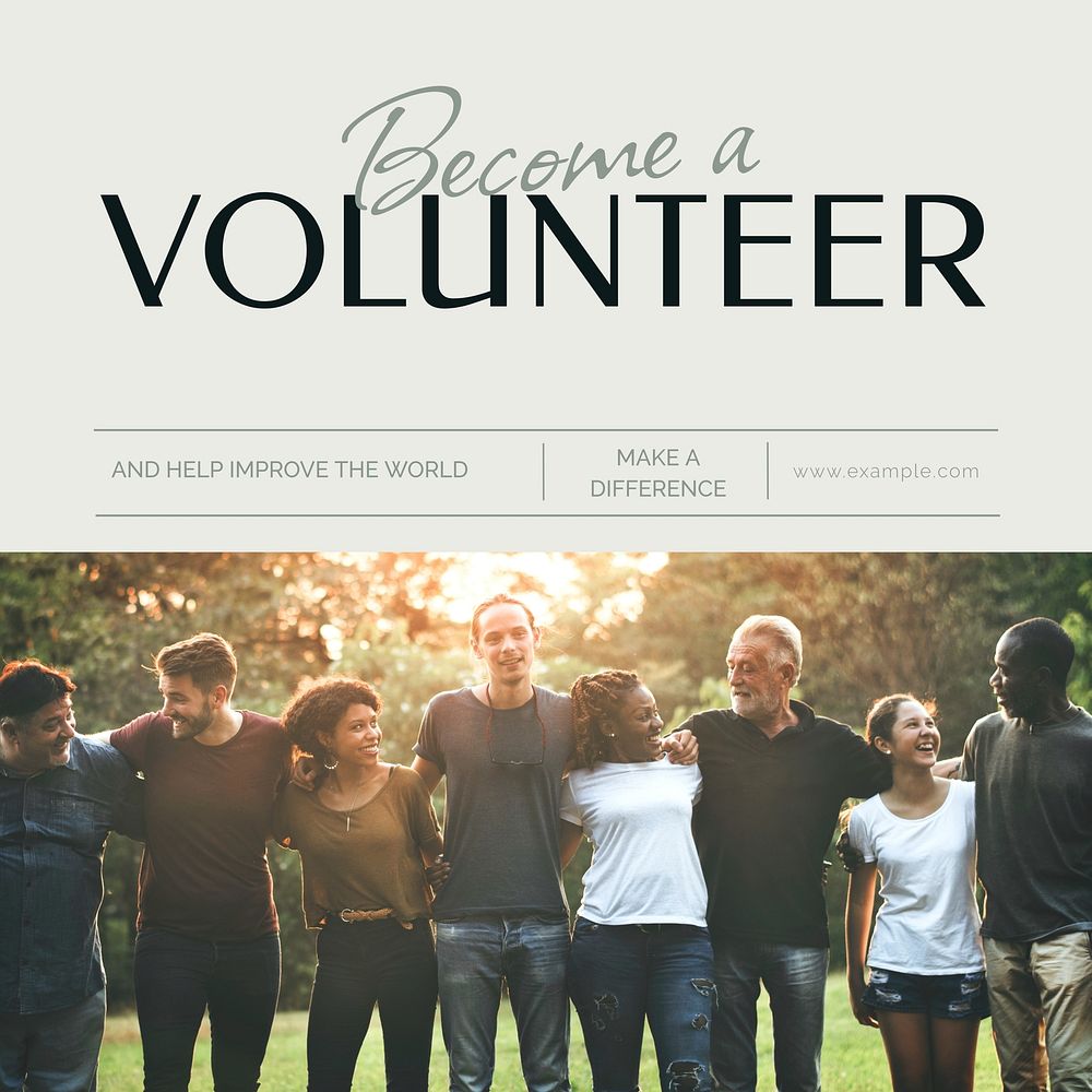 Become volunteer Instagram post template