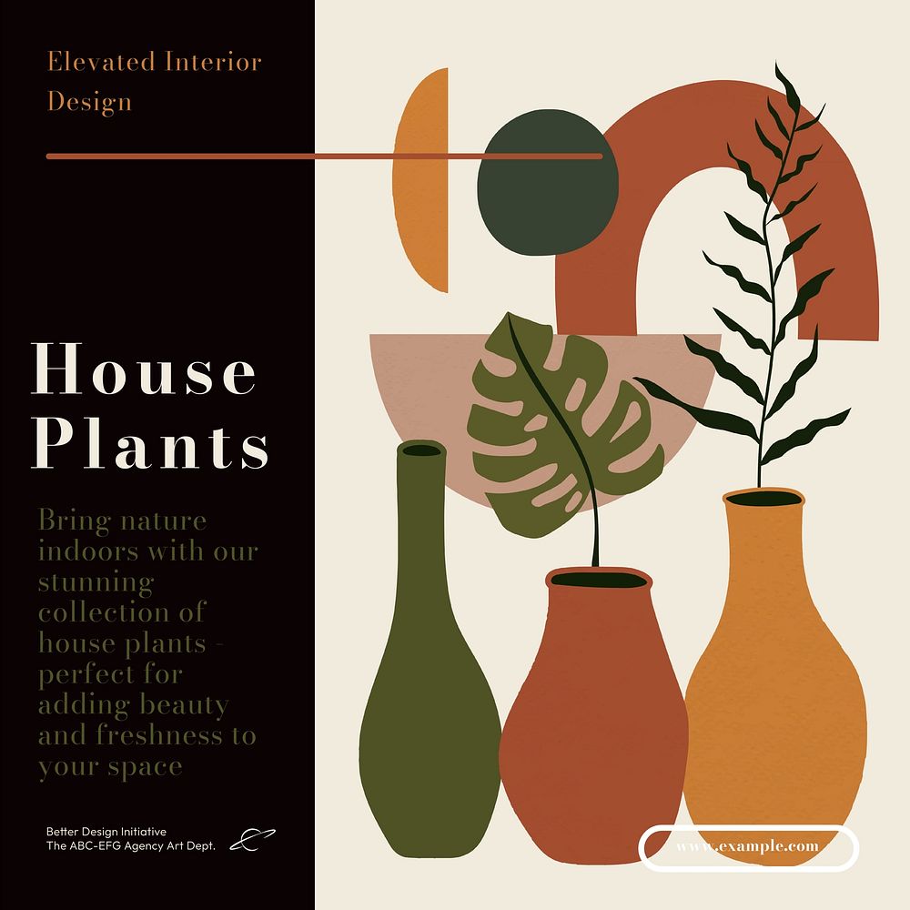House plants Instagram post template