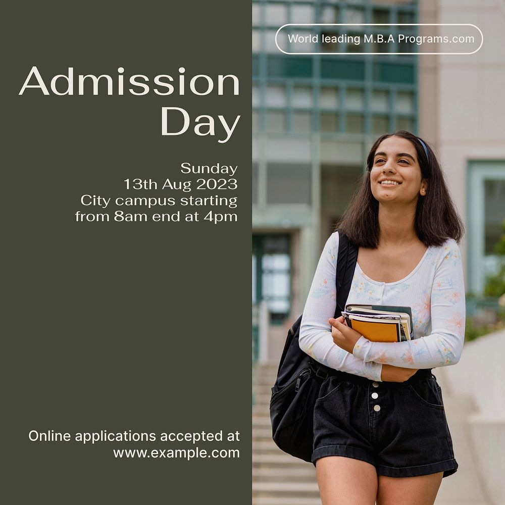 Admission day Instagram post template design