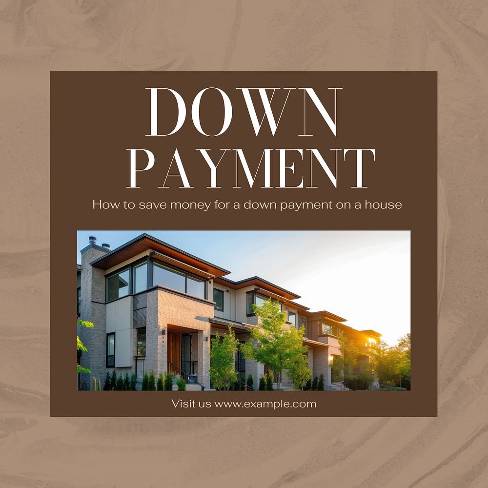 Down payment Facebook post template