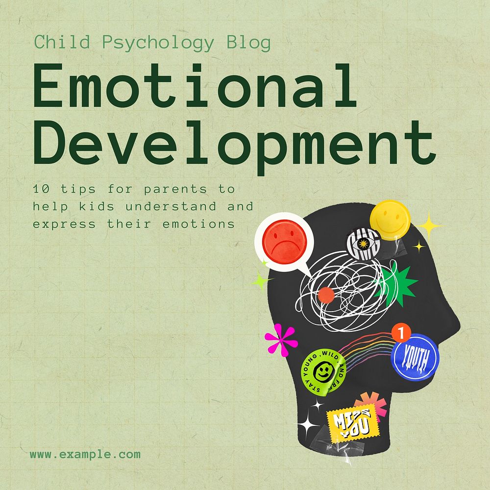 Child psychology  Instagram post template design