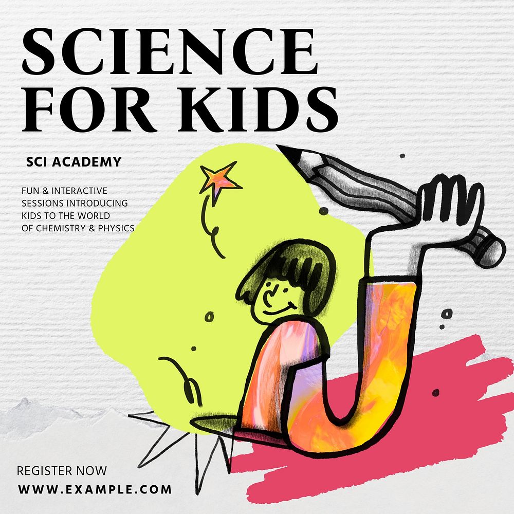 Kids science class Instagram post template