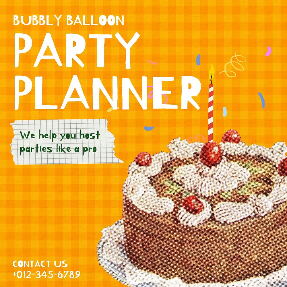 Party planner Facebook post template   design