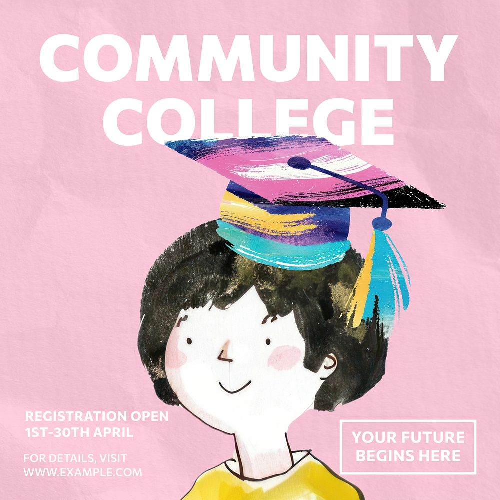 Community college Instagram post template