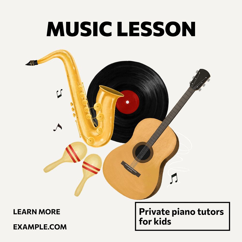 Music lesson Instagram post template design