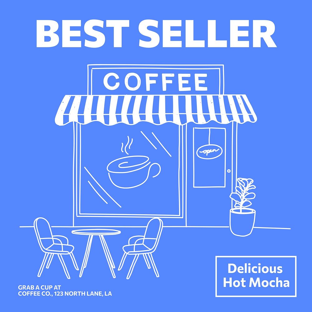 Cafe best seller Instagram post template