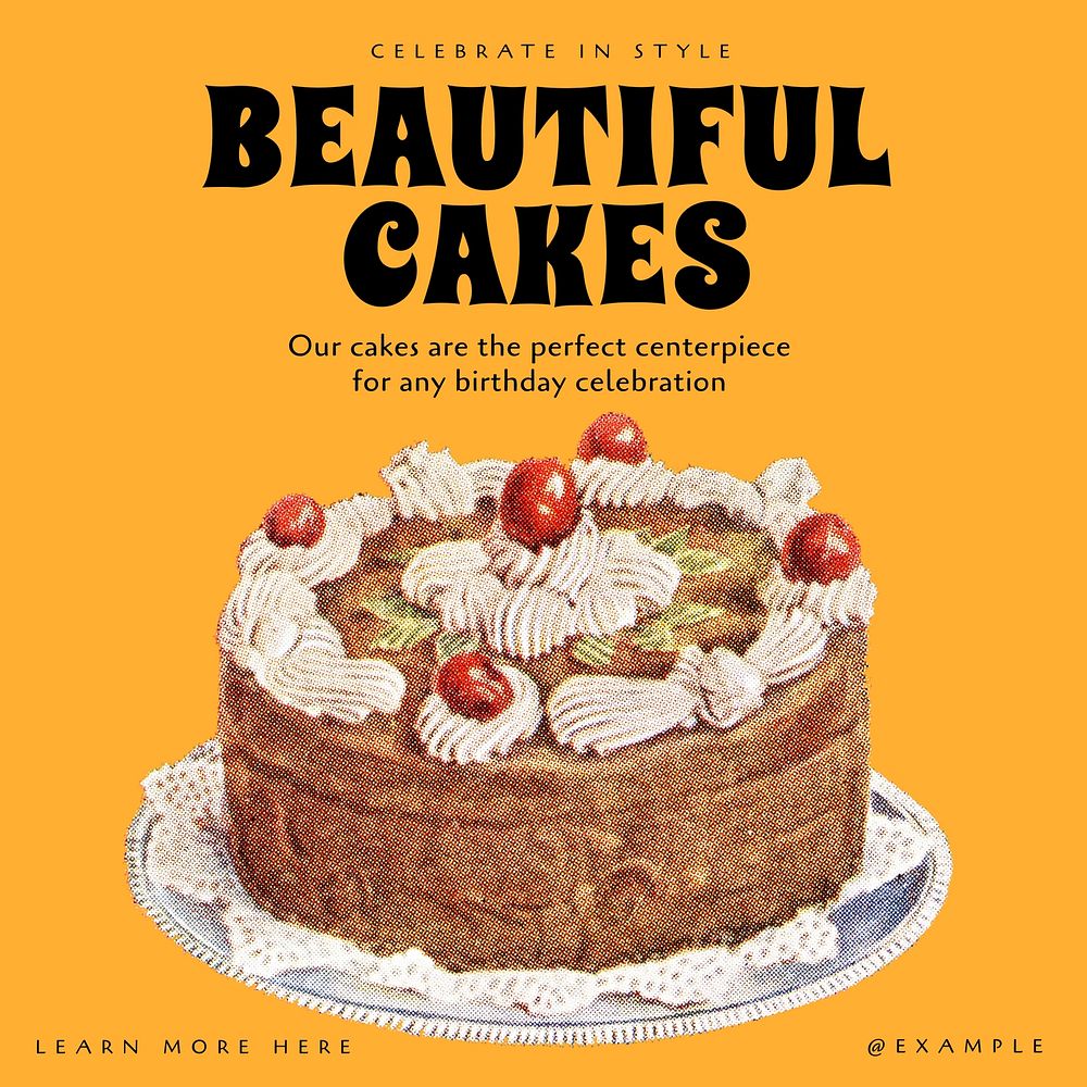 Cakes Instagram post template design