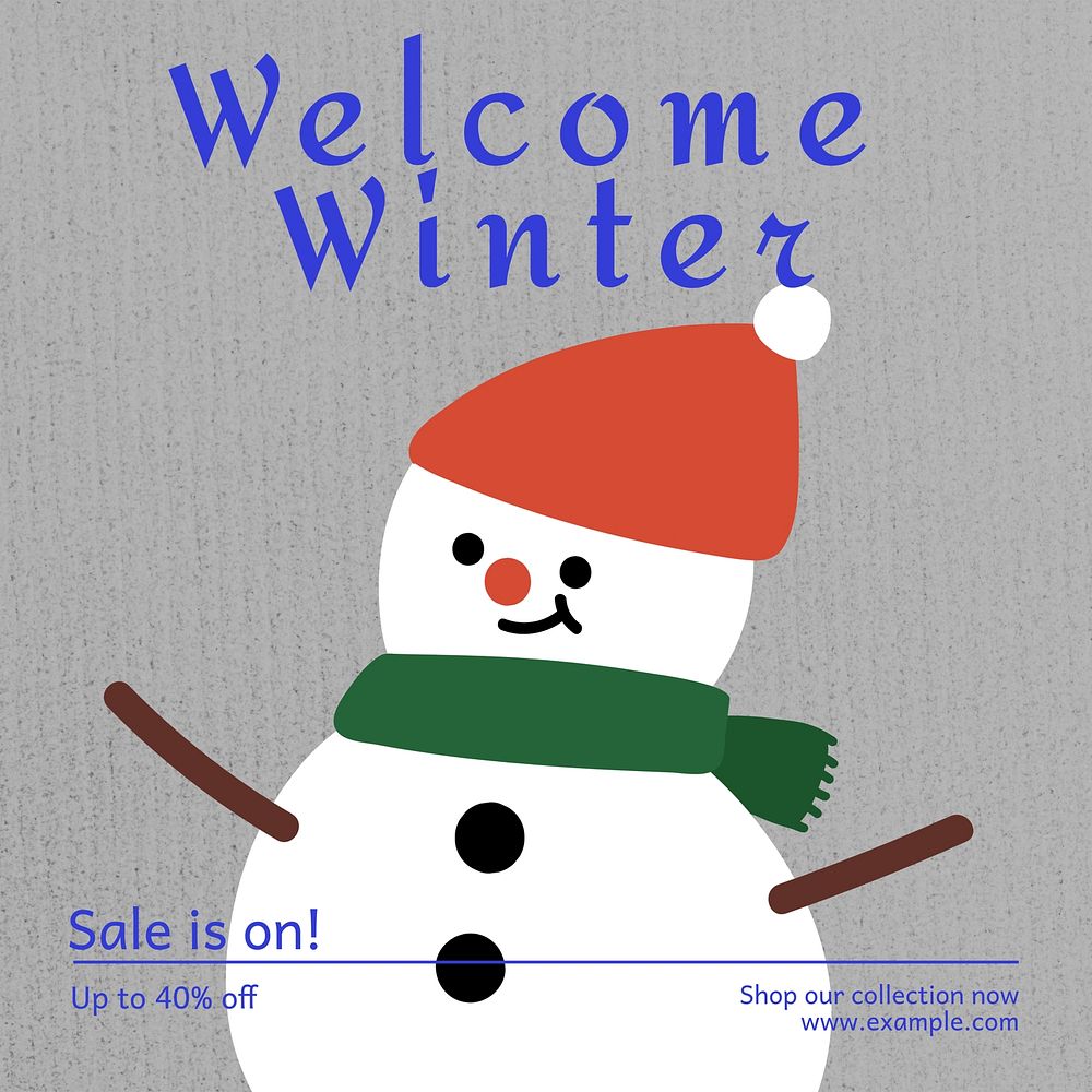 Welcome winter sale   Instagram post template design