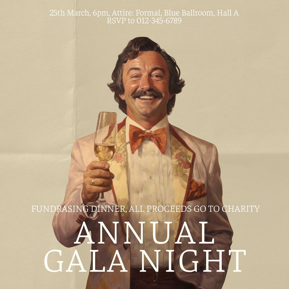 Gala night Facebook post template