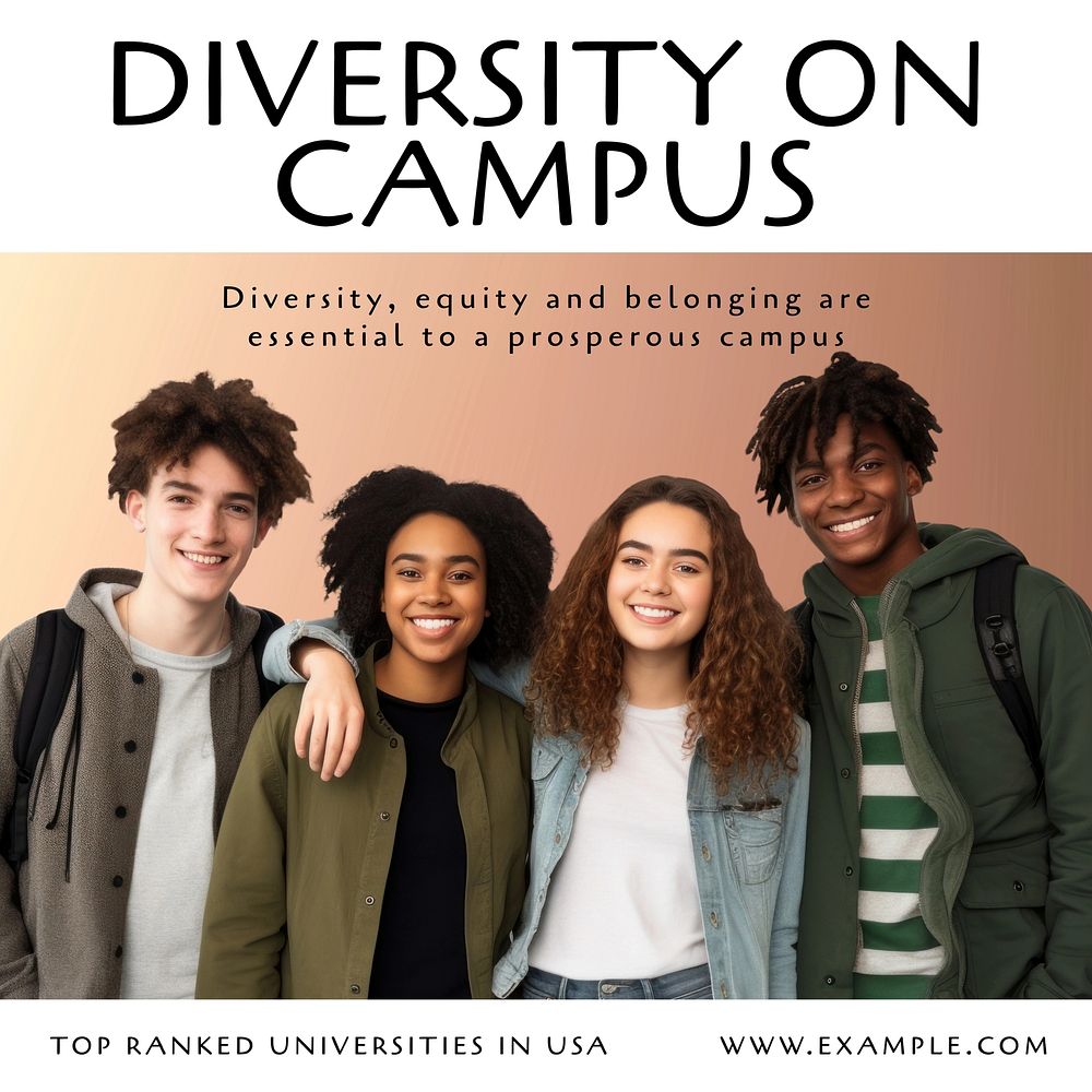 Diversity on university campus Facebook post template