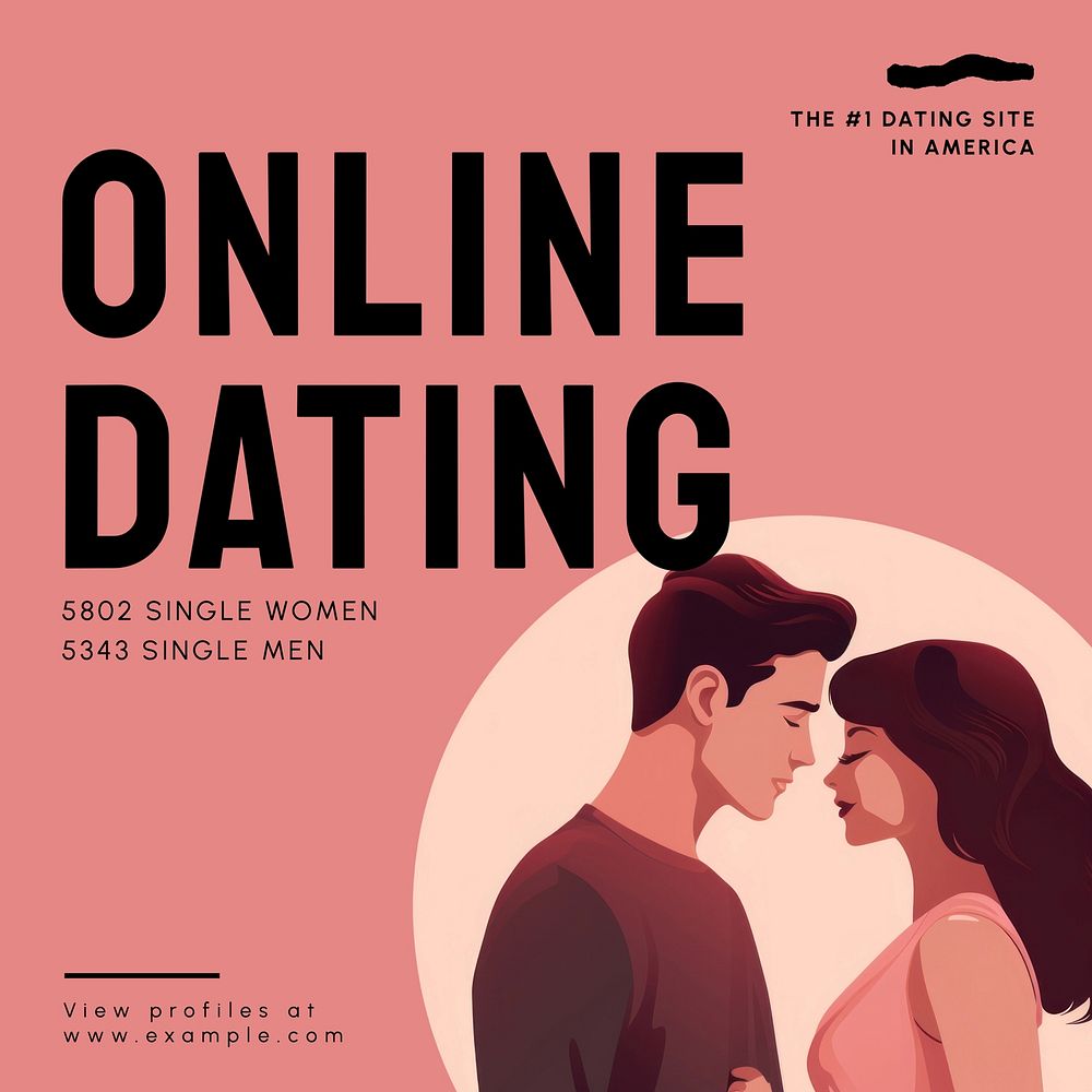 Online dating Instagram post template design