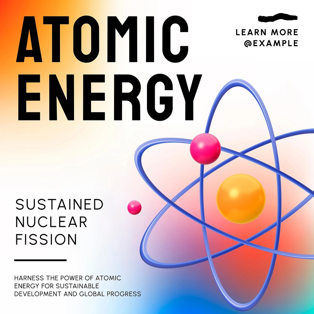 Atomic energy Instagram post template design