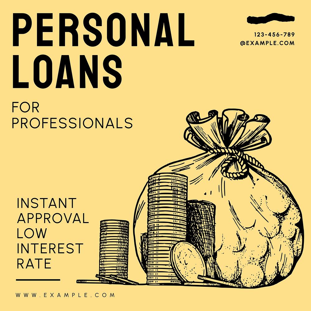 Personal loans Instagram post template   design