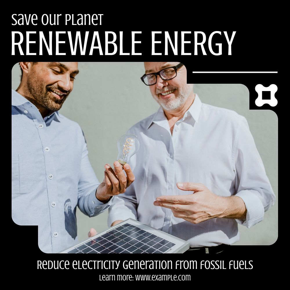 Renewable energy Instagram post template    design