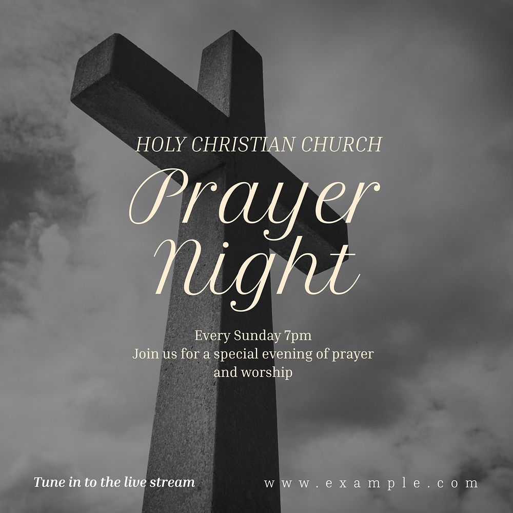 Prayer night Instagram post template