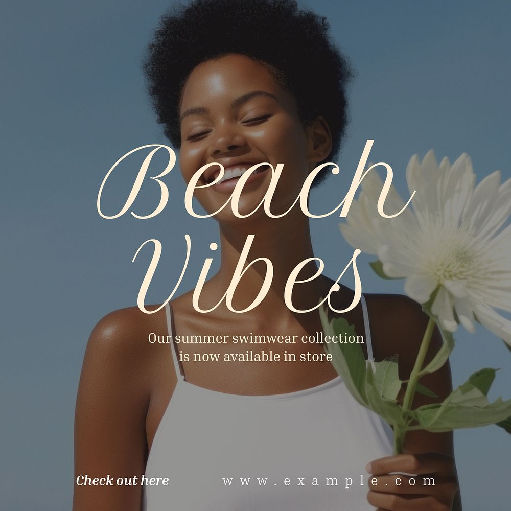 Beach vibes Instagram post template