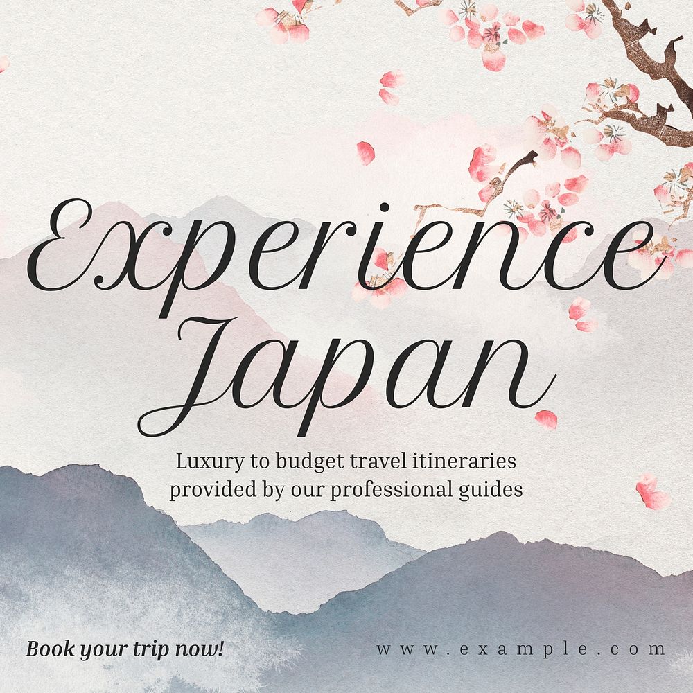 Japan travel ad Instagram post template