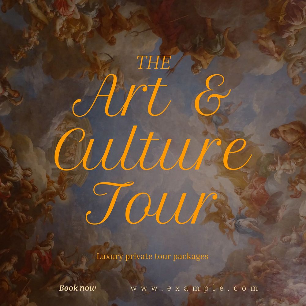 Art  culture tour Instagram post template design