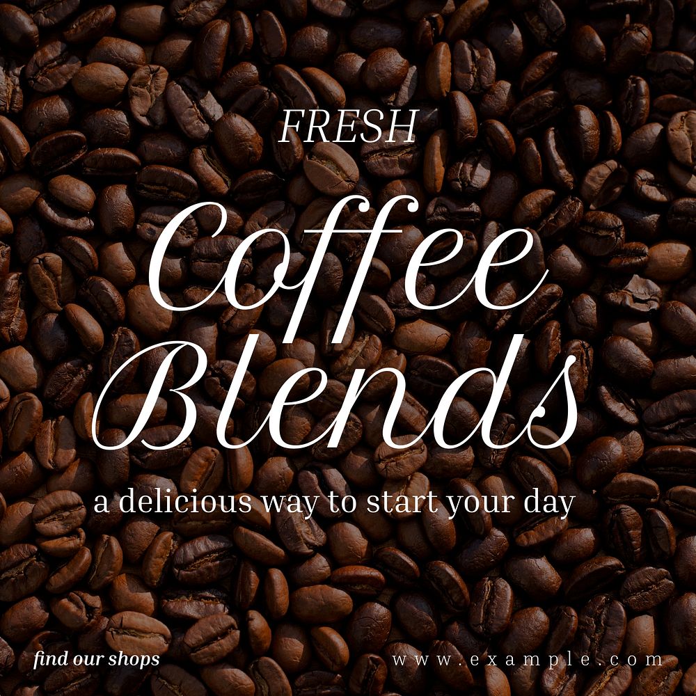 Fresh coffee blends  Instagram post template