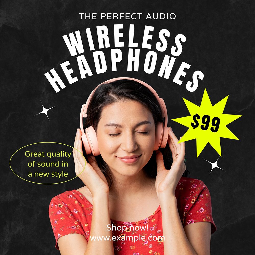 Headphone sale Instagram post template