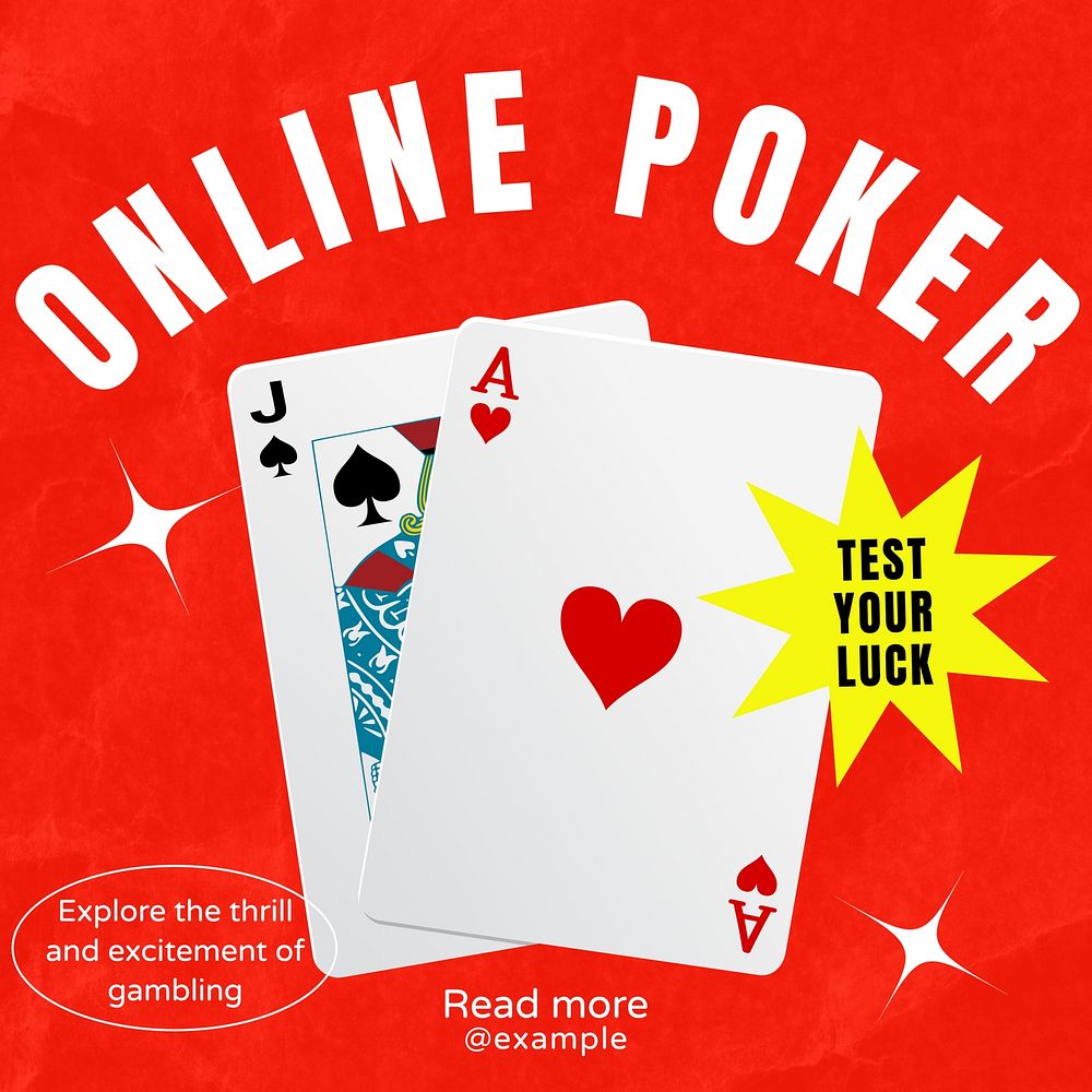 Online poker Instagram post template design