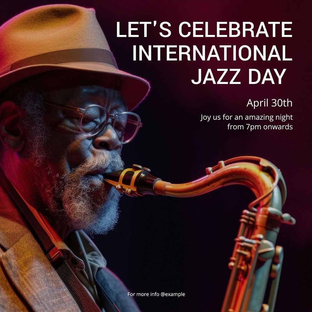 International jazz day Instagram post template