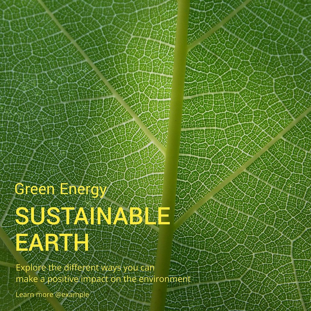 Sustainable earth Instagram post template
