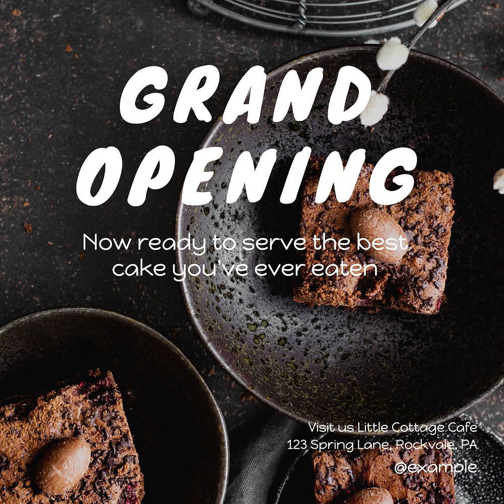 Bakery grand opening Instagram post template