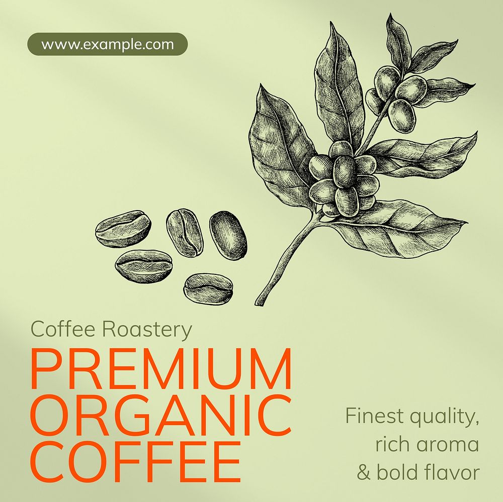 Premium organic coffee Instagram post template
