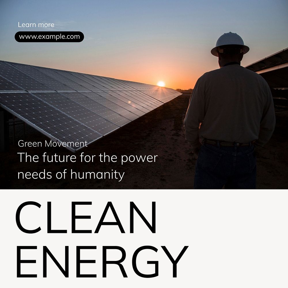 Clean energy Instagram post template design
