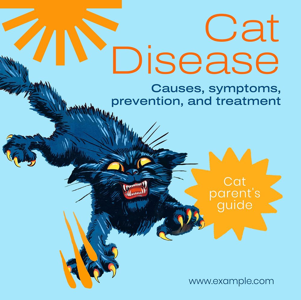 Cat disease Instagram post template design