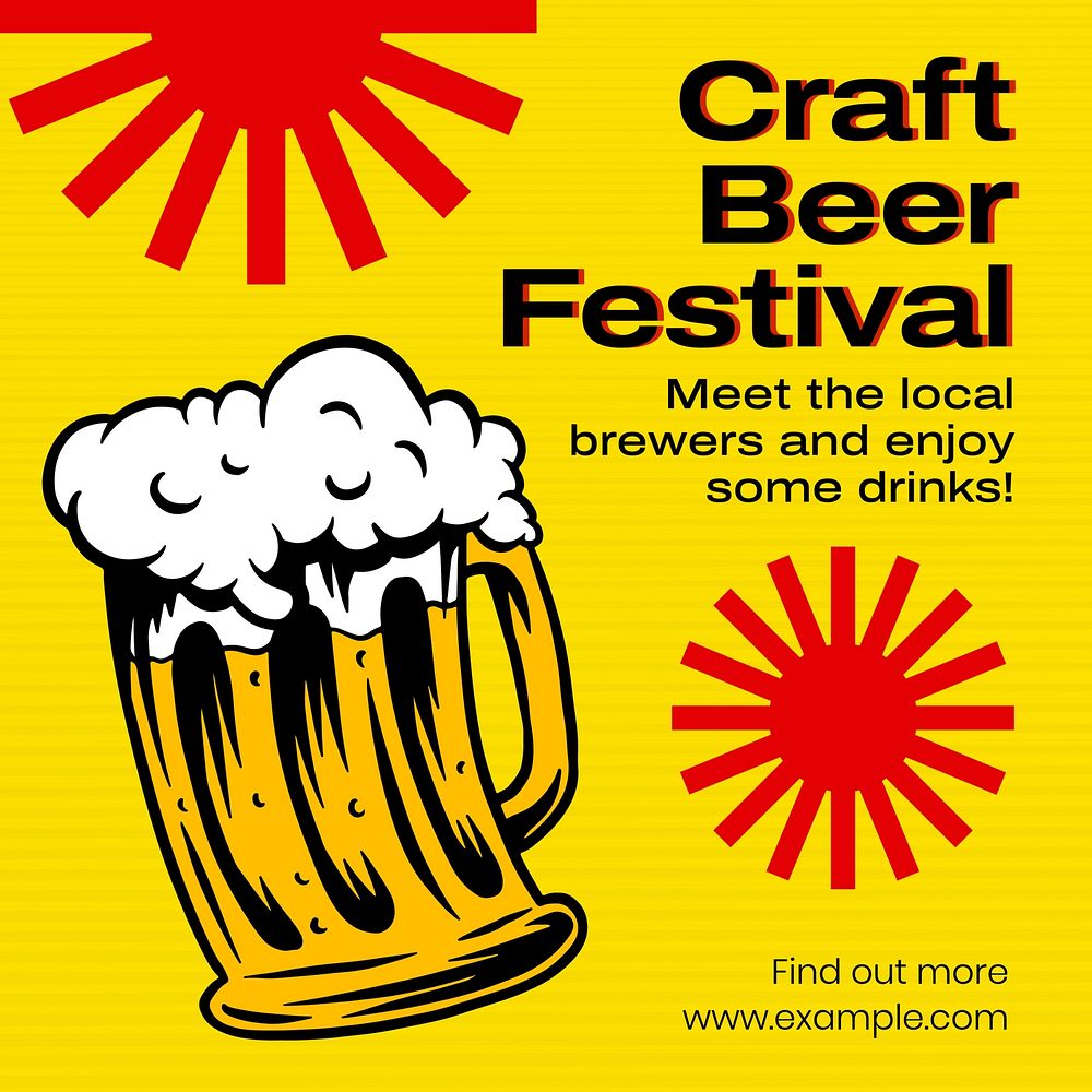 Craft beer festival Instagram post template