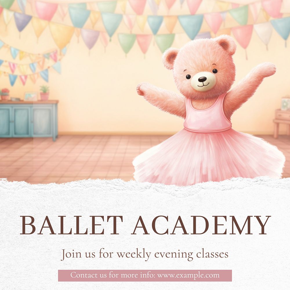 Ballet academy Facebook post template   design