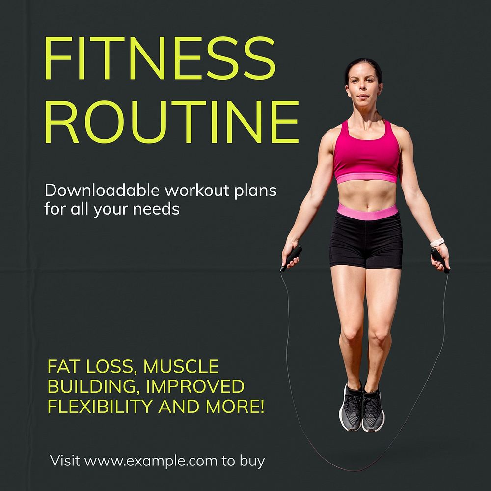Fitness routine guides Instagram post template
