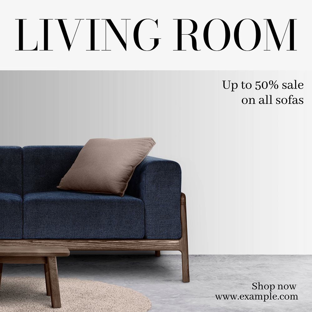 Living room sale Instagram post template