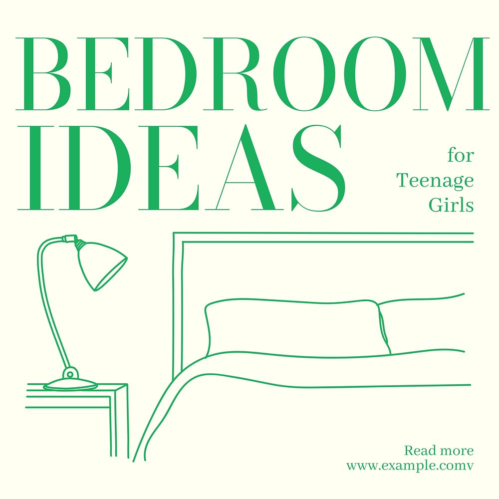 Bedroom ideas Instagram post template