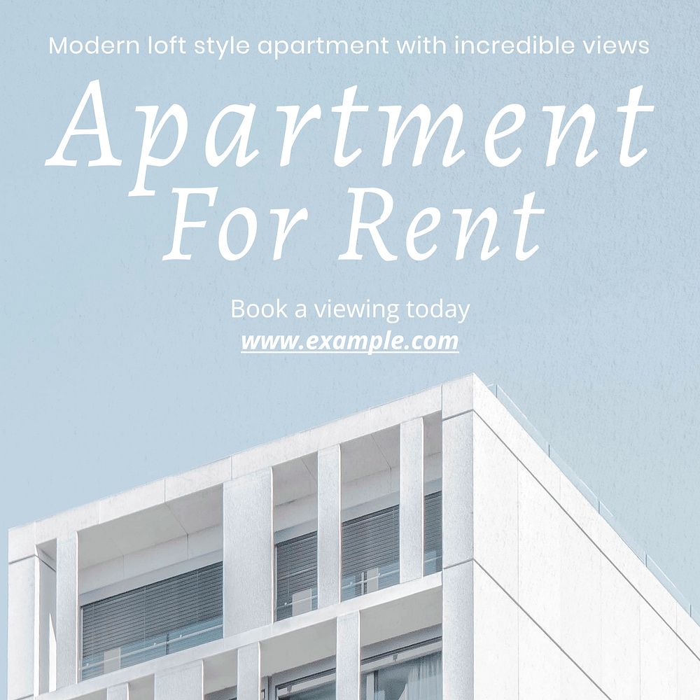 Apartment for rent Instagram post template