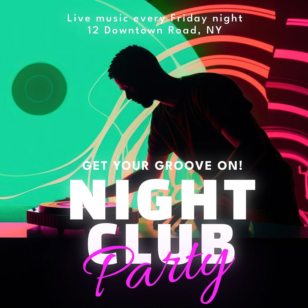 Night club party Instagram post template