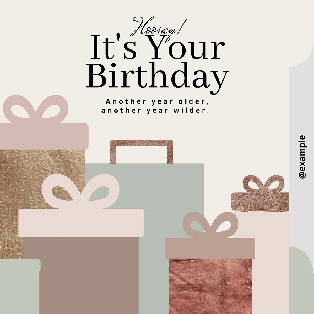 Birthday wish Instagram post template design
