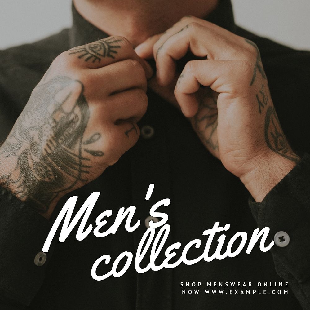 Mens collection Instagram post template design